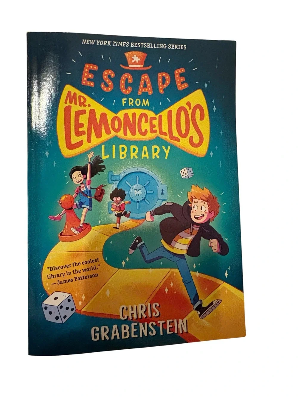 Escape from Mr. Lemoncello's Library by Chris Grabenstein - Teal & Yellow Cover
